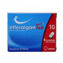 EfferalganTab paracétamol 1g 8 comprimés pelliculés